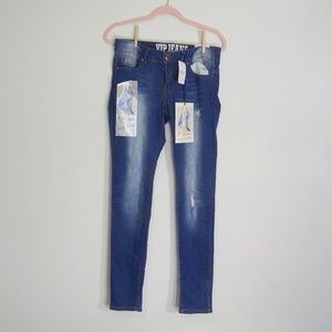 VIP Skinny Buttlifter Distressed Jeans Size 9/10